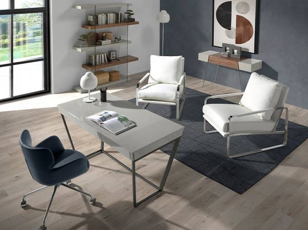 Büro-Drehstuhl 4110 Blau - Vinyl - 58 x 80 x 59 cm