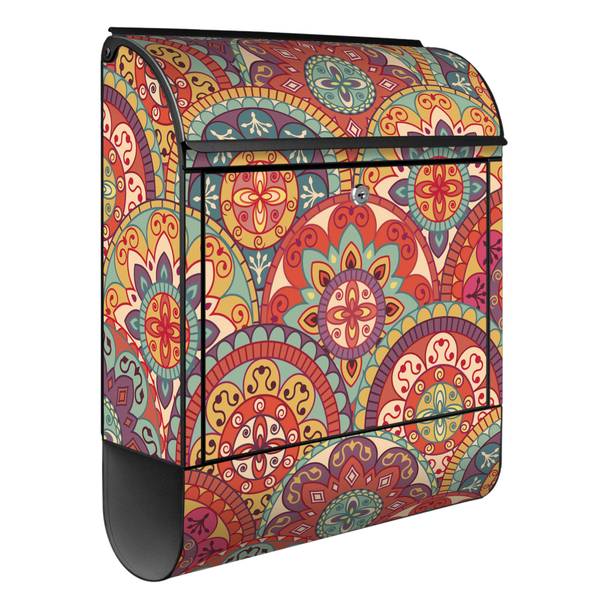 Briefkasten Stahl Rosetten Schwarz - Stahl - 38 x 46 x 13 cm