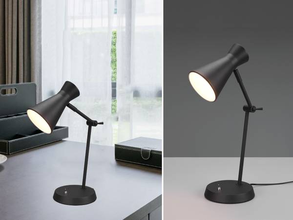 LED Schreibtischleuchte 50cm Schwarz Schwarz - Metall - 23 x 50 x 23 cm
