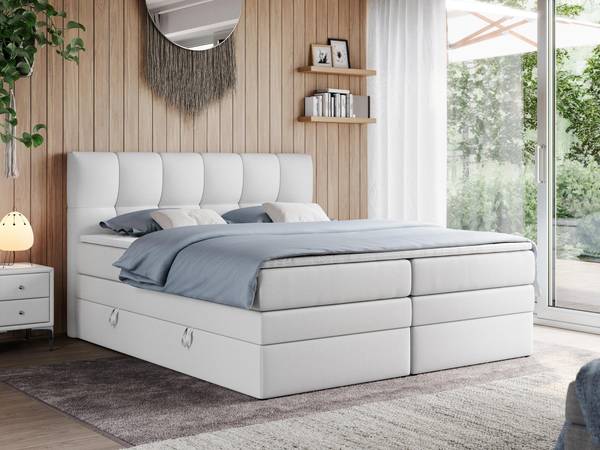 Boxspringbett ALVIN KING Weiß - Breite: 160 cm - H3