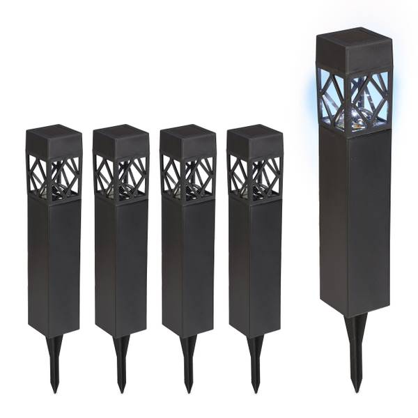 Solarlampen Set Schwarz - PVC - 6 x 41 x 6 cm