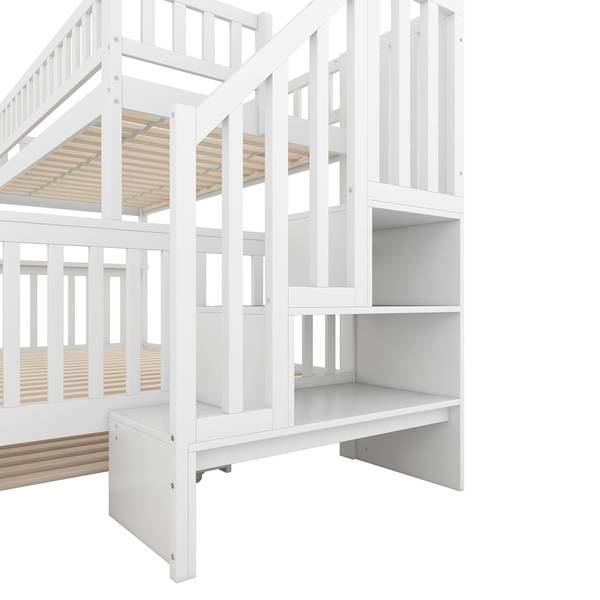 Etagenbetten K-1127 Weiß - Holzwerkstoff - 240 x 160 x 253 cm