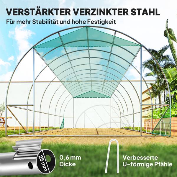 Folientunnel 84H-238V02GN Grün - Kunststoff - 300 x 197 x 600 cm
