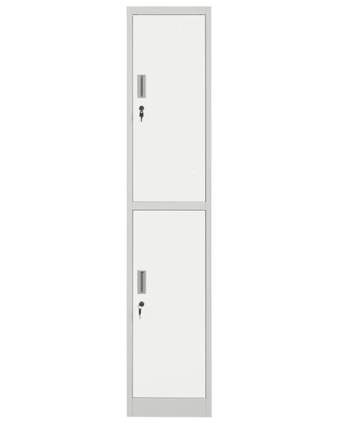 Spind 2-stöckig ATHLETE Grau - Weiß - Metall - 38 x 185 x 45 cm