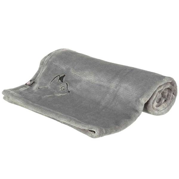 Decke Nilay Grau - Textil - 90 x 1 x 70 cm