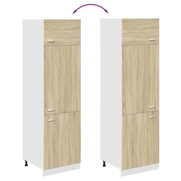Kühlumbauschrank XT5602 Braun - Holzwerkstoff - 57 x 207 x 60 cm