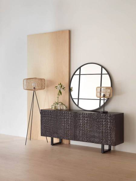 Spiegel  11301 Schwarz - Metall - 3 x 120 x 120 cm