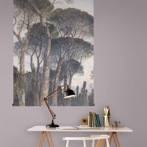 Wandteppich Uschirmkiefern Baumen Grün - Leinen - 100 x 150 x 2 cm