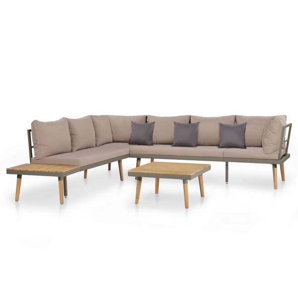 Garten-Sofagarnitur 44239 (4-teilig) Braun - Polyester - Akazie - 230 x 65 x 200 cm