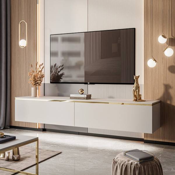 RTV-Schrank AURORA Hängend Beige - Holzwerkstoff - 180 x 32 x 40 cm