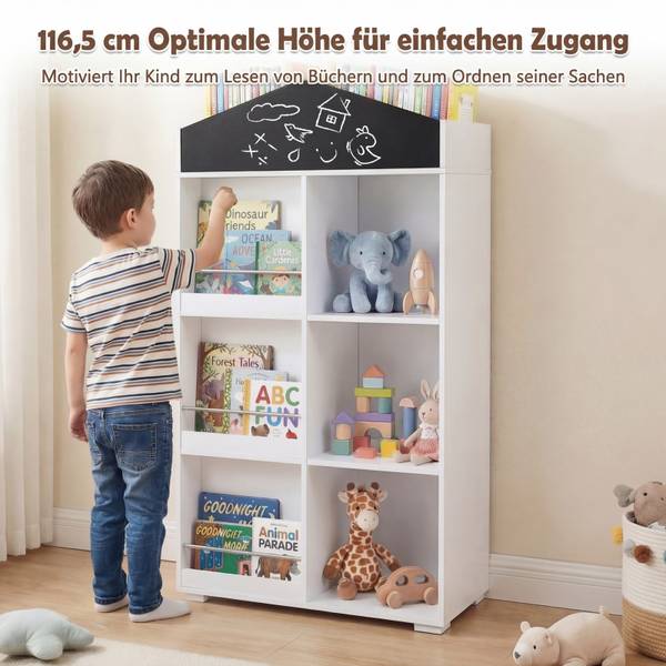 Kinderregal FB32510IT Weiß - Holzwerkstoff - 30 x 117 x 64 cm