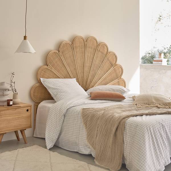 Kopfteil ROMY Beige - Rattan - 180 x 147 x 6 cm