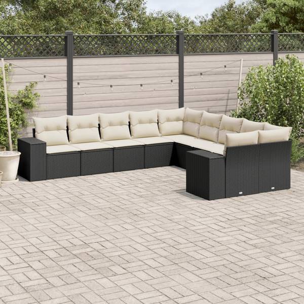 Salon de jardin 3035605-1 lot de 10 Noir - Polyrotin - 62 x 69 x 62 cm