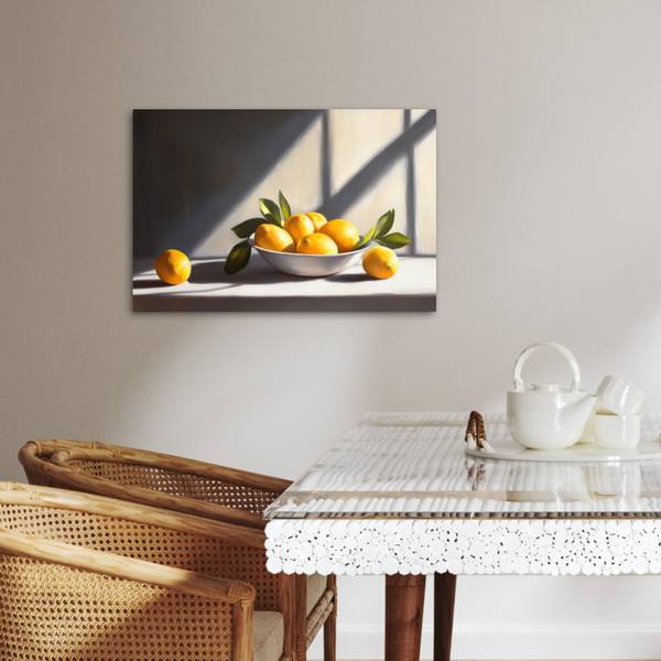 LEINWANDBILD Zitronen Gelb - Textil - 60 x 40 x 2 cm