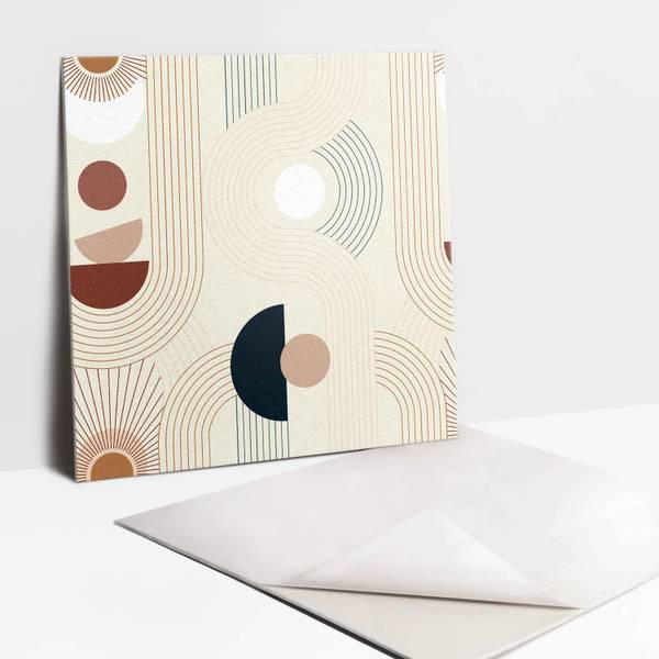Zelfklevende Tegels BohoG set van 9 beige - polyester-PVC - 30 x 30 x 1 cm