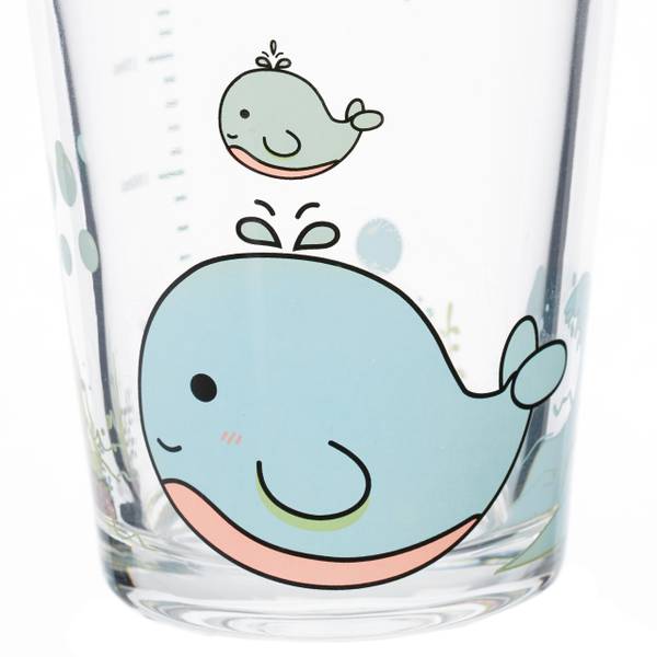 4x verres pour enfant motif de baleine Rose foncé - Turquoise - Silicone - 9 x 16 x 10 cm