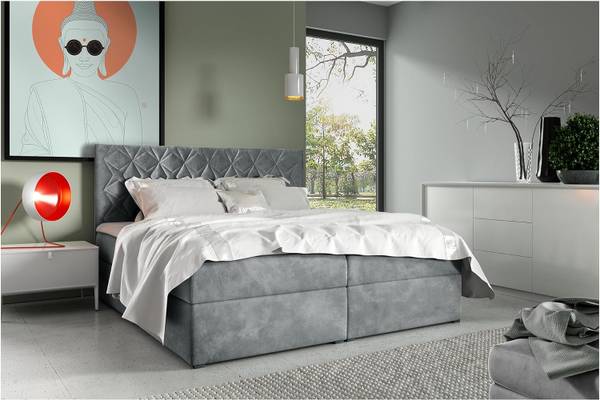 Boxspringbett BILBAO H3 Hellgrau