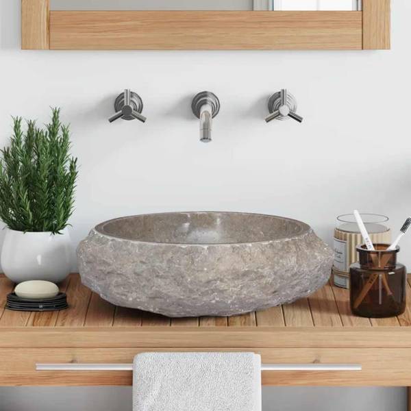 Becken 296893 Grau - Marmor - 40 x 12 x 40 cm