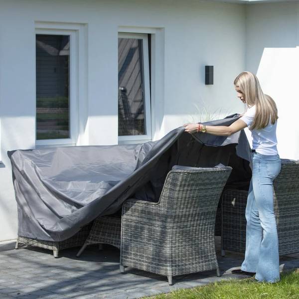 Gartenmöbel-Abdeckung 3014522 Grau - Polyester - 130 x 85 x 130 cm