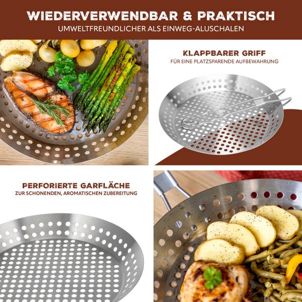 Grillpfanne 14118 Silber - Metall - 31 x 4 x 56 cm