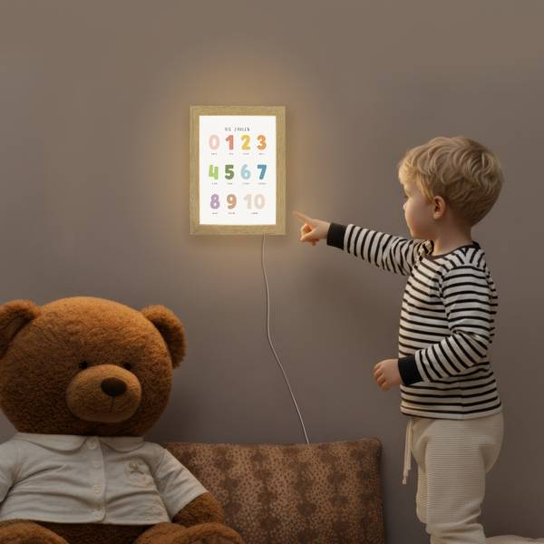 Lampe de Chevet Pour Enfant Chiffres 15 x 20 cm