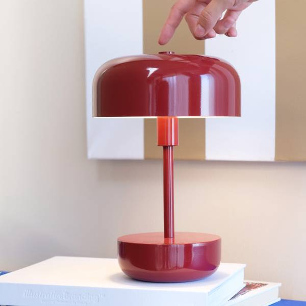 Tischlampe aufladbar Haipot Rot - Rubinrot