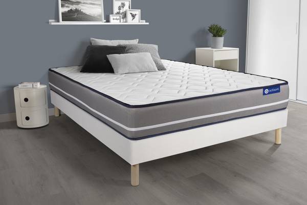 Bettgestell und Matratze Actiflex pur - Weiß - Massivholz - 150 x 49 x 195 cm