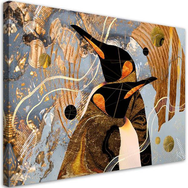 Wandbild pinguine tiere abstraktion 90 x 60 cm