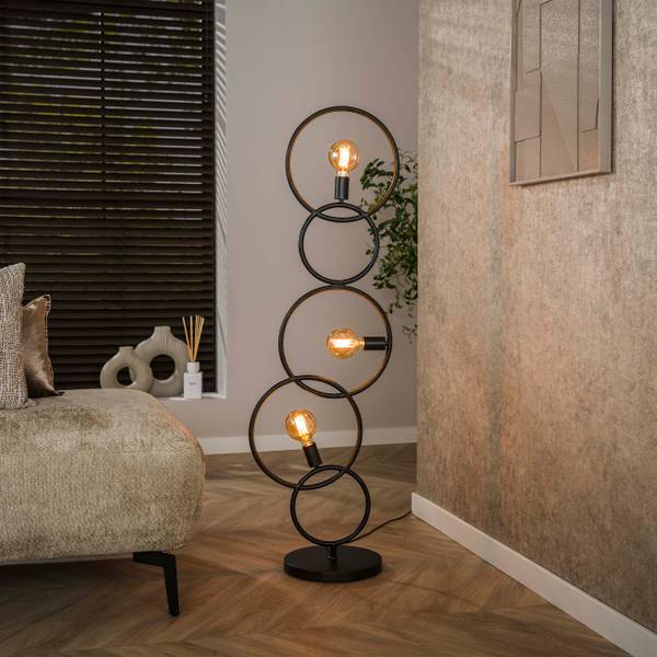 Stehleuchte LOOP Schwarz - Metall - 44 x 140 x 30 cm