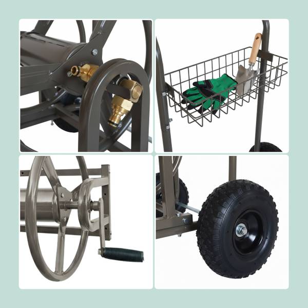 Schlauchwagen für 60 m Schwarz - Braun