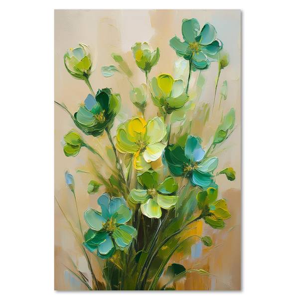 Tableau déco Fleurs Peintes 60 x 90 cm