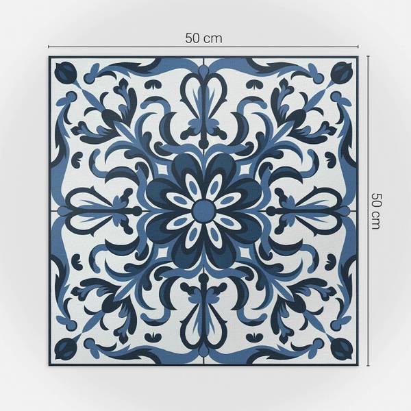 Fliesen Blumen Ornament 4er Set 50 x 50 cm