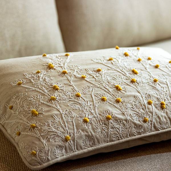 Dekokissen Camilla Beige - Baumwollstoff - Leinen - 40 x 60 x 10 cm