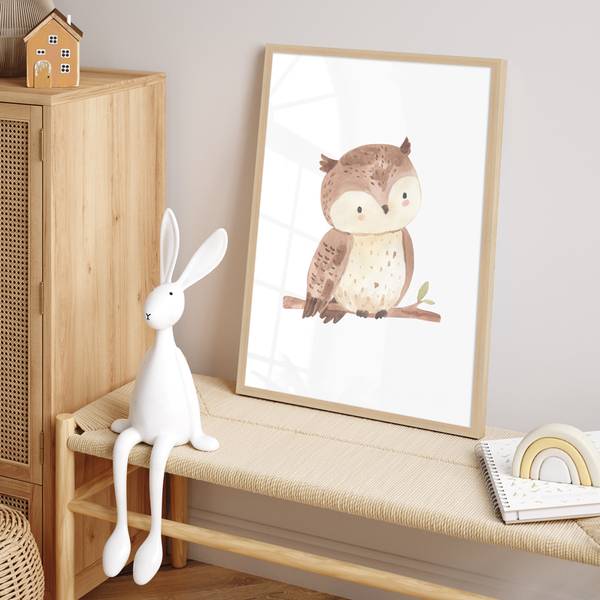 Eule gerahmtes Poster 30 x 45 cm
