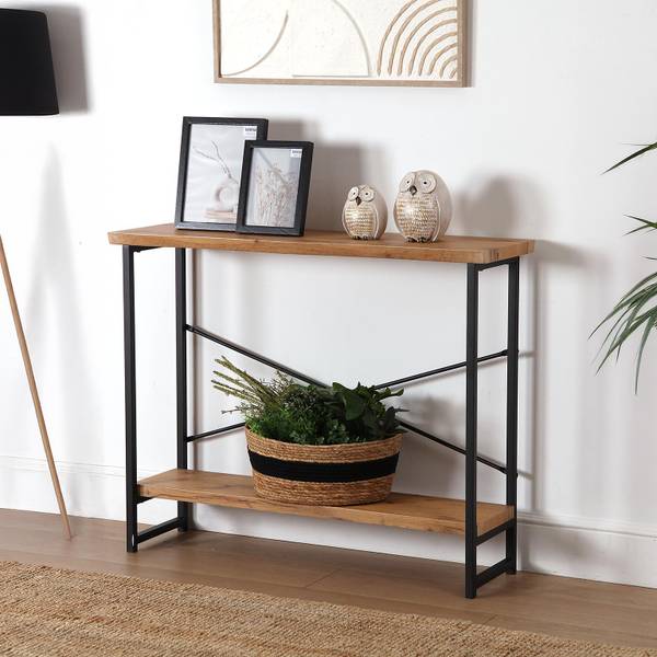 Konsole Arama Schwarz - Holzwerkstoff - Holz teilmassiv - 30 x 80 x 100 cm