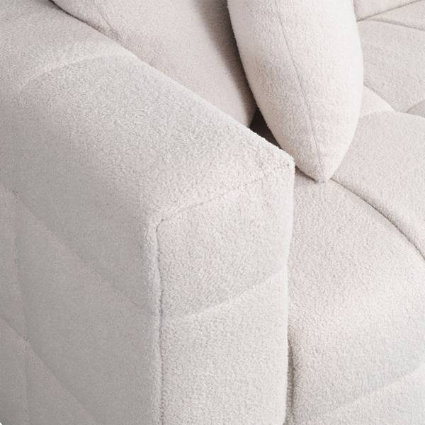 Teddysofa COMO Beige - Textil - 236 x 68 x 92 cm