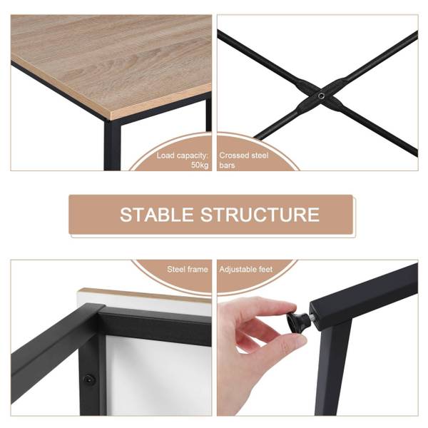 Schreibtisch Sebastian Schwarz - Braun - Holzwerkstoff - Metall - 80 x 70 x 60 cm