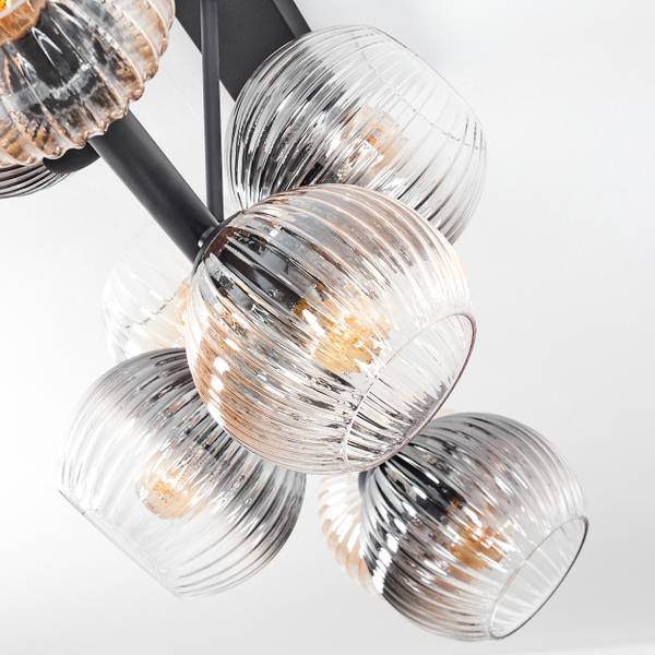 Deckenleuchte Cesaro Grau - Orange - Aluminium - Klarglas - 50 x 34 x 98 cm