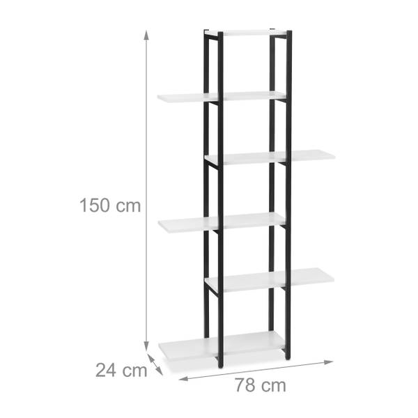 Pflanzenregal mit 6 Ablagen Schwarz - Weiß