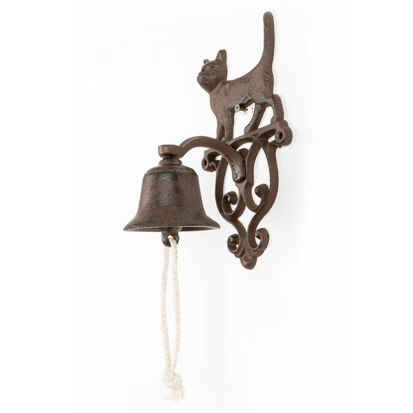 Deurbel Kat bruin - gietijzer - 15 x 25 x 14 cm