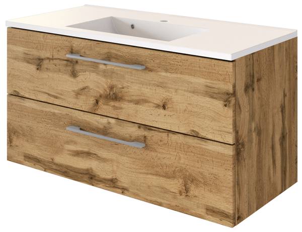 Waschtisch-Set Livorno 100cm Braun - Holzwerkstoff - 100 x 180 x 48 cm