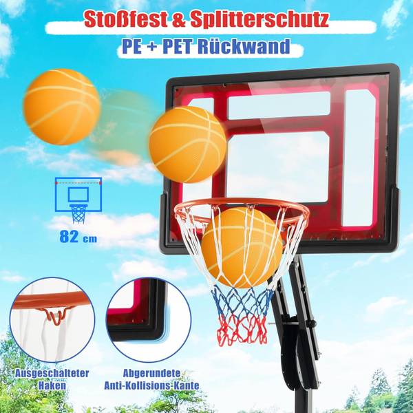 Basketballständer EB50459DE Schwarz - Metall - 54 x 310 x 77 cm