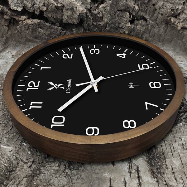 Funk-Wanduhr SEGEBERG Schwarz - Braun