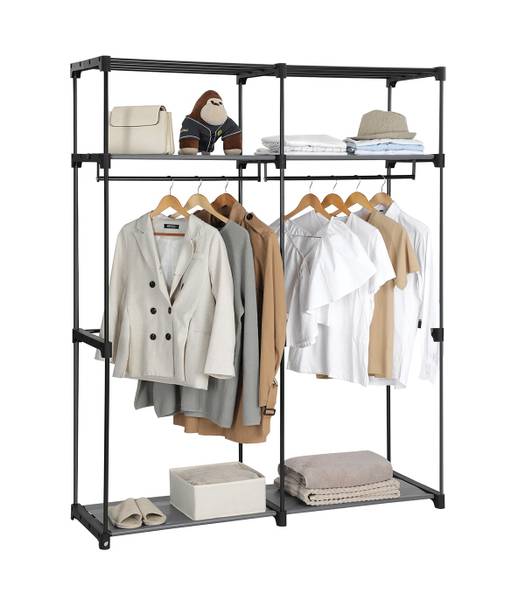 Stoffschrank Branville I Vliesgewebe / Eisen - Anthrazit - Grau