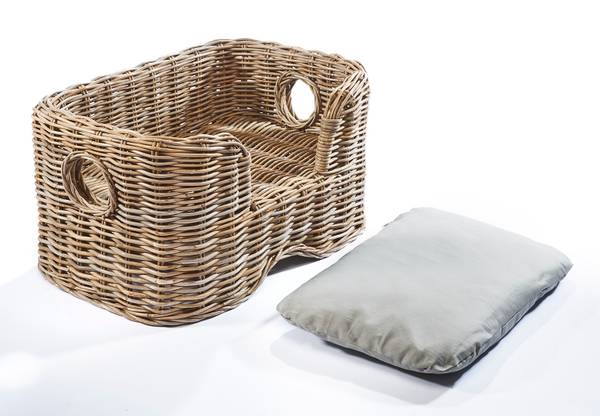 Hundekorb FURRY Grau - Rattan - 50 x 40 x 70 cm