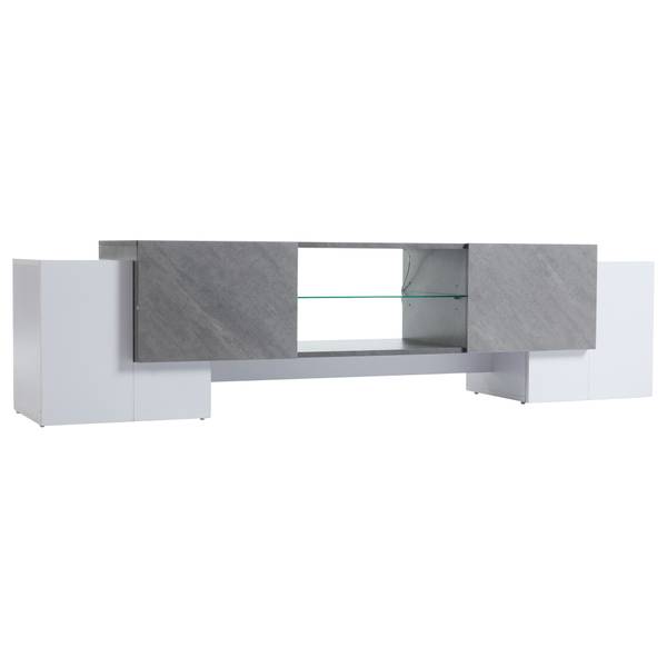 TV Lowboard Grigvek Grau - Weiß - Holzwerkstoff - 30 x 47 x 180 cm