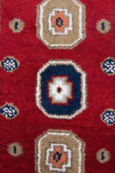 Orientteppich Oriental Rot - Wolle - 64 x 1 x 117 cm