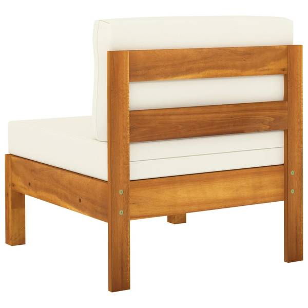 Salon de jardin 3006534-2 (lot de 5) Blanc - Polyester - Acacia - 60 x 25 x 100 cm