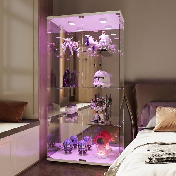 Glasvitrine HJY09 Weiß - Glas - 36 x 164 x 80 cm