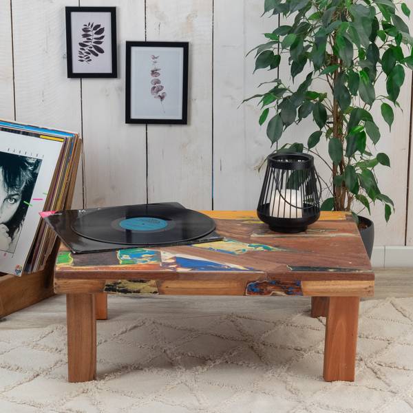 Beistelltisch Mix Braun - Massivholz - 61 x 23 x 45 cm